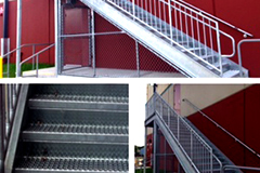 Steel Galvanized Stair with Serrated Treads