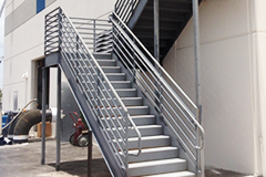 Steel Pan Stairs with Multi-line Rails